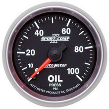 Load image into Gallery viewer, 2-1/16in S/C II Oil Pressure Gauge 0-100psi