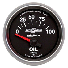 Load image into Gallery viewer, 2-1/16in S/C II Oil Pressure Gauge 0-100psi