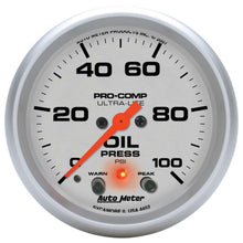 Load image into Gallery viewer, 2-5/8in U/L Oil Pressure Gauge w/Peak & Warning