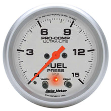 Load image into Gallery viewer, 2-5/8in U/L Fuel Press. Gauge w/Peak & Warning