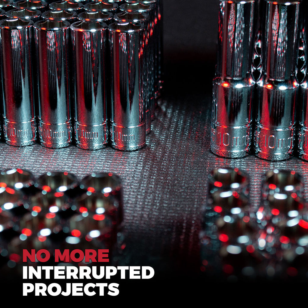 100pc - 10mm Socket Set by Olsa Tools - Perfect for Mechanics | Limited Lifetime Warranty