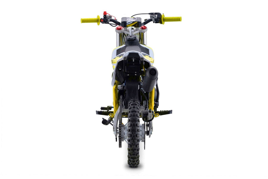 TrailMaster TM15 110cc Dirt Bike, 4-Speed Semi-Auto, Electric Start w/Kick backup, Dual Disc Brakes (12/10) Ages 8-12