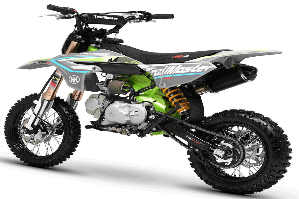 TrailMaster MK110ES Pro Series Dirt Bike, BOSCH EFI, 4-Speed Automatic, Electric Start, Dual Disc Brakes, (14/12) Wheels