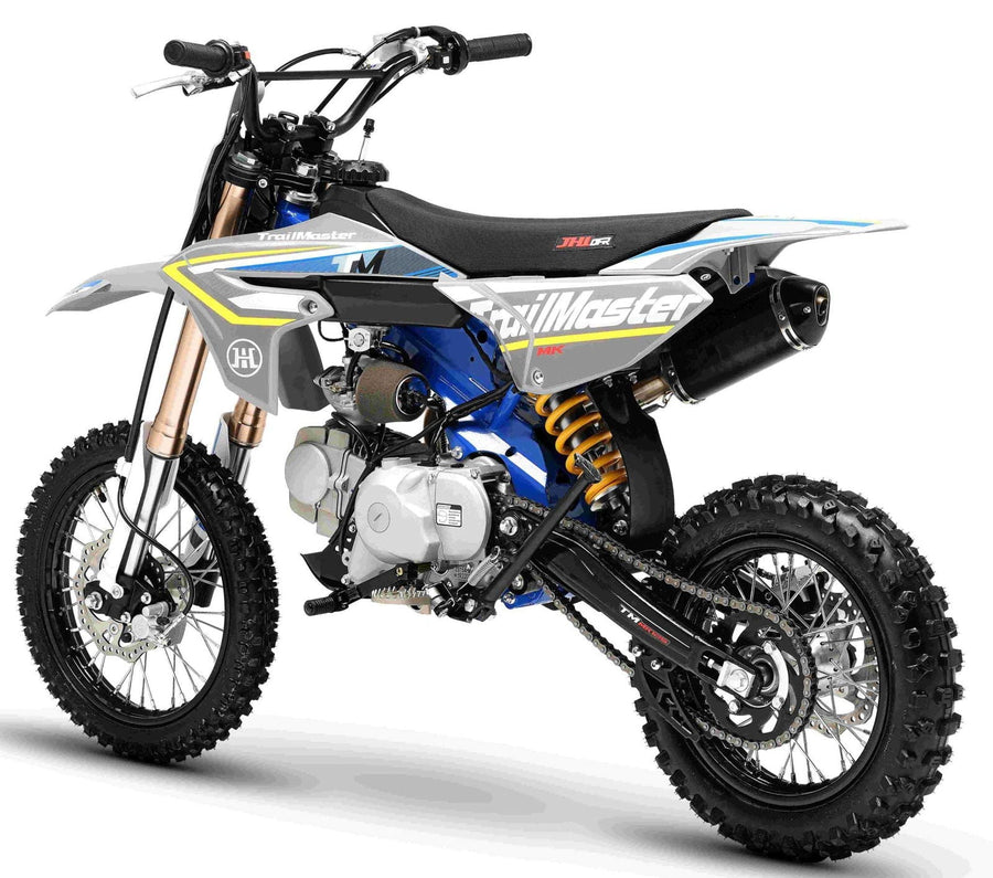 TrailMaster MK125 Dirt Bike 4-Speed Manual Dual Disc Brakes, Electric Start (14/12), Ages 12 and up