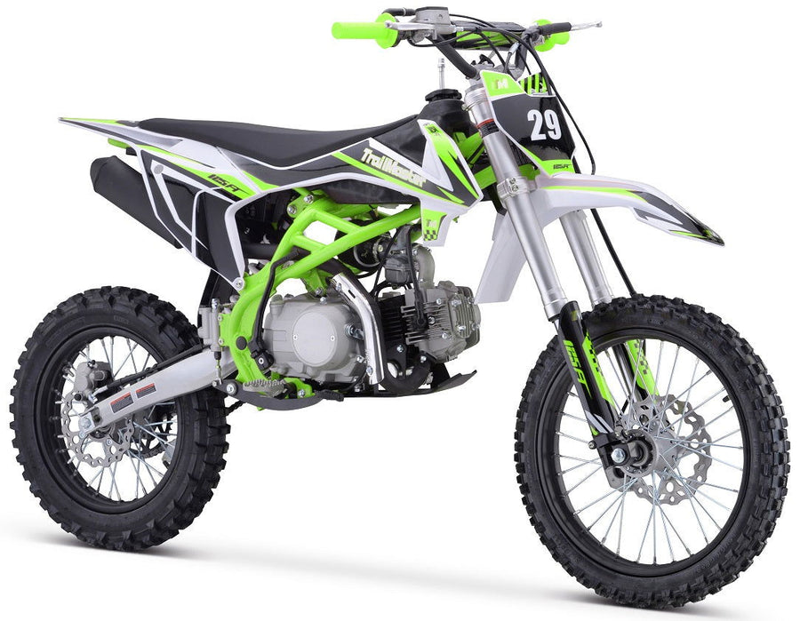 TrailMaster TM29 125cc Dirt Bike, Large Frame, 4-Speed Manual, with Electric Start (17/14), Ages 12 and up