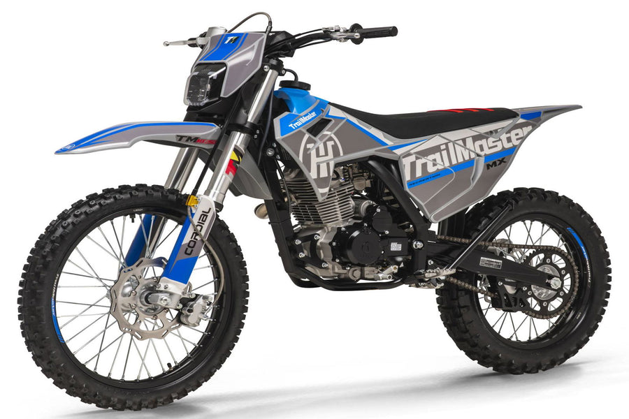 TrailMaster MX250 Dirt Bike, 5-Speed Manual, Electric Start, Dual Disc Brakes, (21/18) Wheels