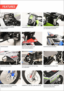 TrailMaster MX250 Dirt Bike, 5-Speed Manual, Electric Start, Dual Disc Brakes, (21/18) Wheels