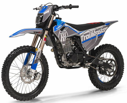 TrailMaster MX250-Pro Dirt Bike, 5-Speed Manual, Dual Disc Brakes, Electric Start (21/18) Wheels