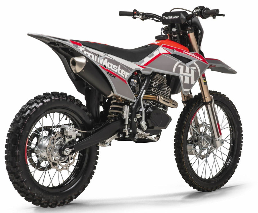 TrailMaster MX250-Pro Dirt Bike, 5-Speed Manual, Dual Disc Brakes, Electric Start (21/18) Wheels