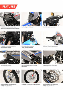 TrailMaster MX250-Pro Dirt Bike, 5-Speed Manual, Dual Disc Brakes, Electric Start (21/18) Wheels
