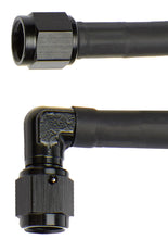 Load image into Gallery viewer, Coated Braided Line 9in #4 Hose -4 Str/-4 90 Deg