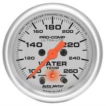 Load image into Gallery viewer, 2-1/16in U/L Water Temp Gauge w/Peak &amp; Warning