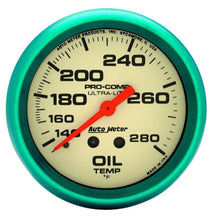 Load image into Gallery viewer, 2-5/8 Ultra-Nite Oil Temp Gauge 140-280