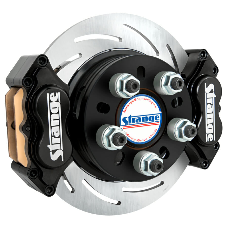 Strange Pro II Stainless DDM Dual Rear Brake Kit | For Late Big Ford / Torino Housing Ends | 2S Rotors, 4 Piston Calipers & DTC-30 Brake Pads