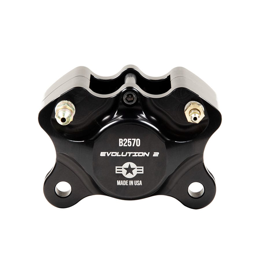 Strange Evolution 2 Dynamic Drive Mount Front Brake Kit | 1994-2004 Ford Mustang – Reuses OEM Hubs | Evolution S Rotors, 2 Piston Billet Evolution 2 Calipers | With DTC-30 Semi Metallic Pads