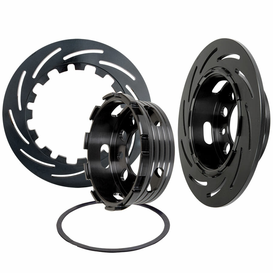 Strange Pro II Rear Brake Kit | For 94-04 Mustang 8.8 With OEM Ends | Strange or Stock Axles Using Strange Eliminator Kit | 2 Pc Rotors, 4 Piston Calipers & DTC-30 Brake Pads