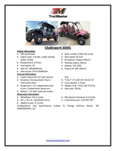 Load image into Gallery viewer, TrailMaster Challenger 4-300X EFI UTV Chrome Rims, Bimini Top, Full roll Cage, Light Bar, Brush Guard. Independent Rear