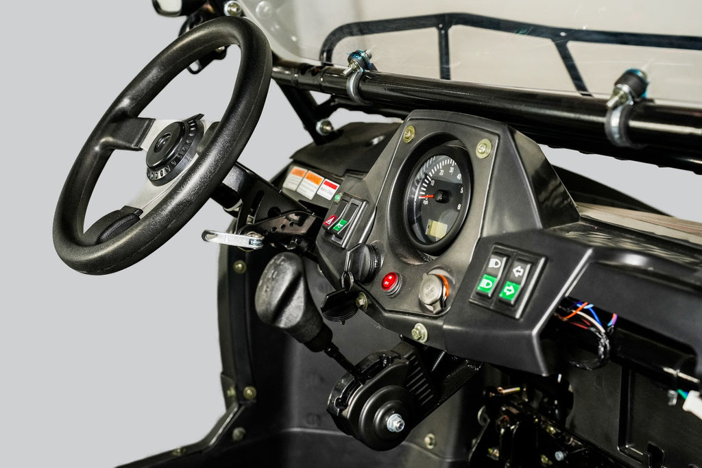 TrailMaster Challenger 200EUX UTV Side-by-Side, Front Cargo Rack, Rear Dump Bed, Deluxe Alloy Wheels, LED Light Bar