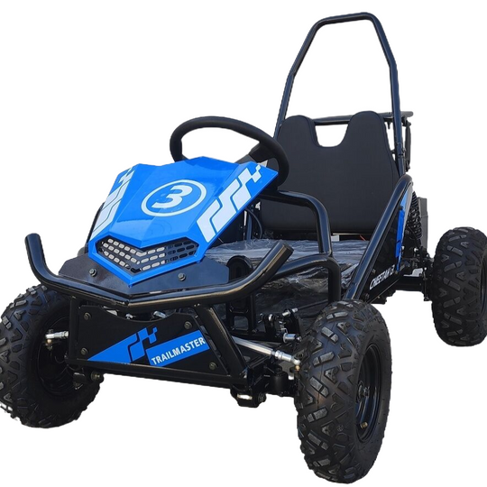 TrailMaster Cheetah 3 Kids Mini Go Kart, 80cc gas engine, seat belt, Kids Ages 4-9