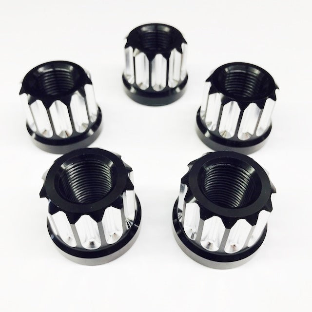 Billet Aluminum 12pt Lug Nuts 5/8 5pk