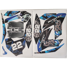 MotoTec 36v Demon Lithium Dirt Bike Sticker Kit Blue - view 2