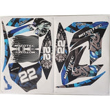 MotoTec 36v Demon Lithium Dirt Bike Sticker Kit Blue - Demon-36v-790w-Demon-Sticker-Kit-Blue