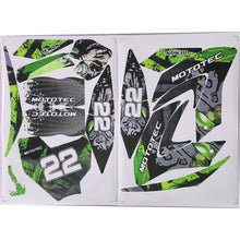 MotoTec 36v Demon Lithium Dirt Bike Sticker Kit Green - view 2