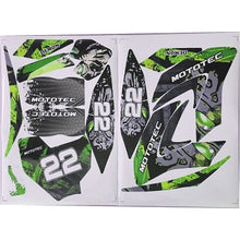 MotoTec 36v Demon Lithium Dirt Bike Sticker Kit Green