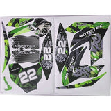 MotoTec 36v Demon Lithium Dirt Bike Sticker Kit Green - Demon-36v-790w-Demon-Sticker-Kit-Green