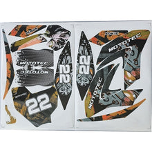 MotoTec 36v Demon Lithium Dirt Bike Sticker Kit Orange