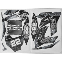 MotoTec 36v Demon Lithium Dirt Bike Sticker Kit White