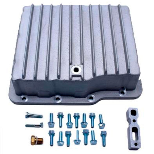 FTI powerglide deep aluminum transmission pan finned 2 quart capacity