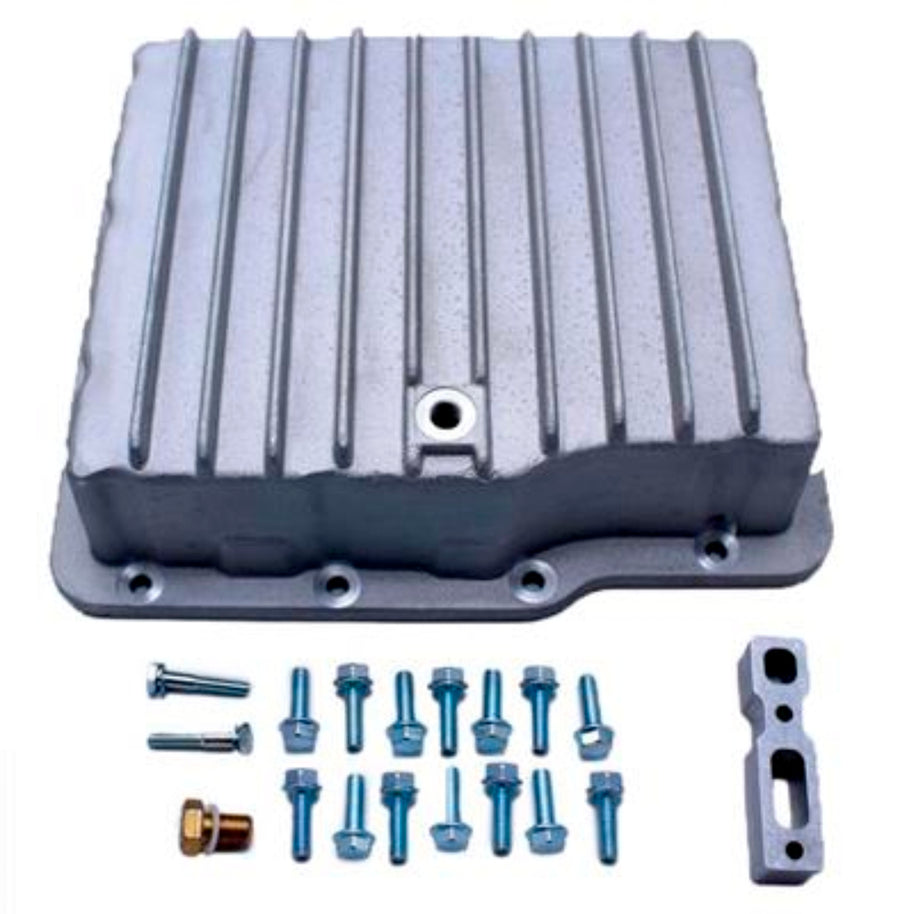 FTI powerglide deep aluminum transmission pan finned 2 quart capacity