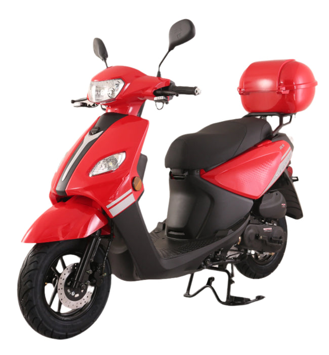 TrailMaster Flash 50cc Street Scooter, CVT Automatic, LED Lights, Rear Trunk Included, Ships Fully Assembled