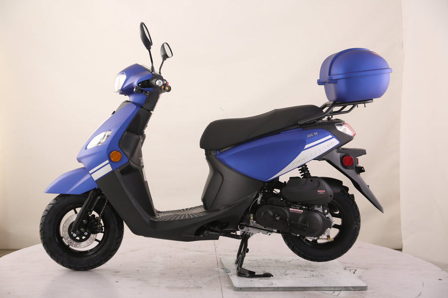 TrailMaster Flash 50cc Street Scooter, CVT Automatic, LED Lights, Rear Trunk Included, Ships Fully Assembled