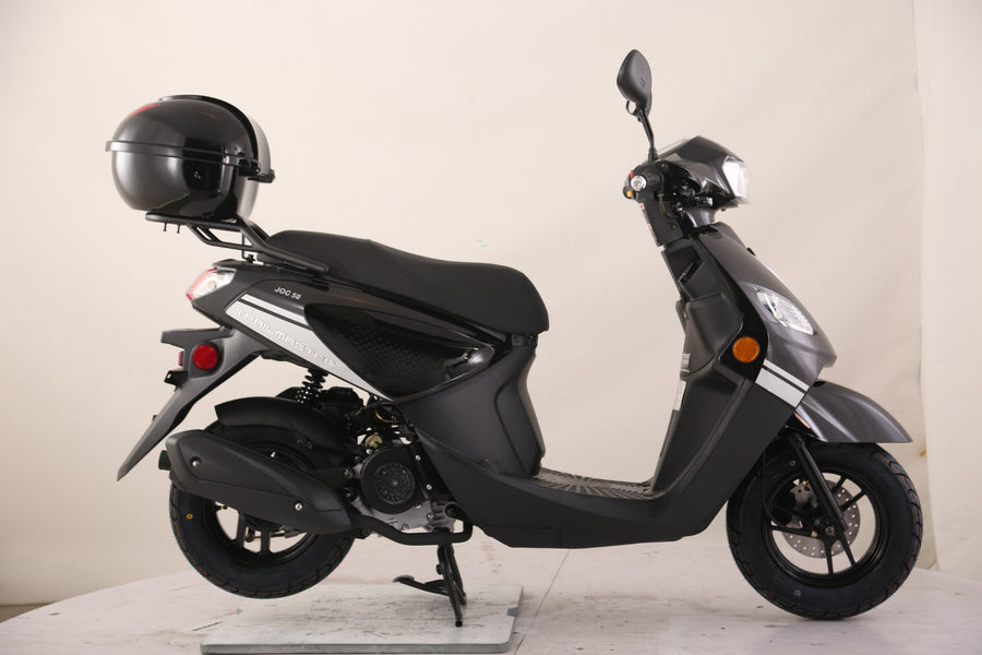 TrailMaster Flash 50cc Street Scooter, CVT Automatic, LED Lights, Rear Trunk Included, Ships Fully Assembled