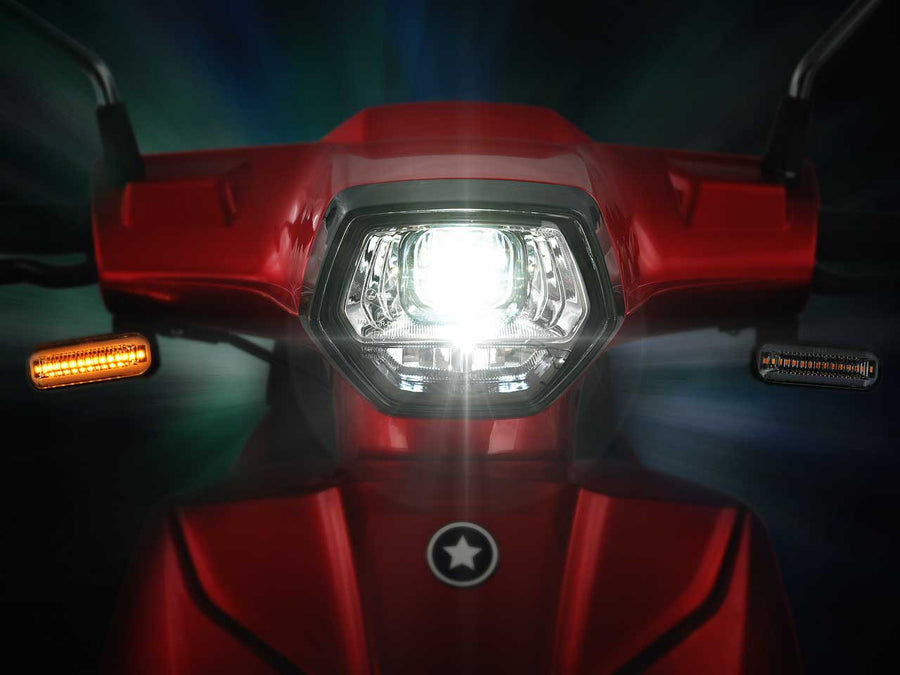 Scootstar Modstar 150 LED headlight bright front lighting commuter scooter