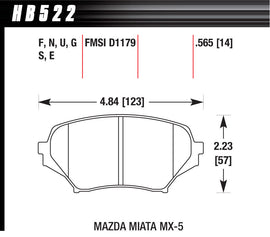 Brake Pads Front Mazda Miata HP Plus