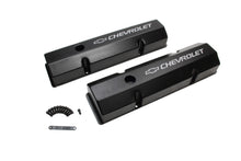 Load image into Gallery viewer, SBC Billet Rail Fab. Alm Valve Covers  w/Oil Cap