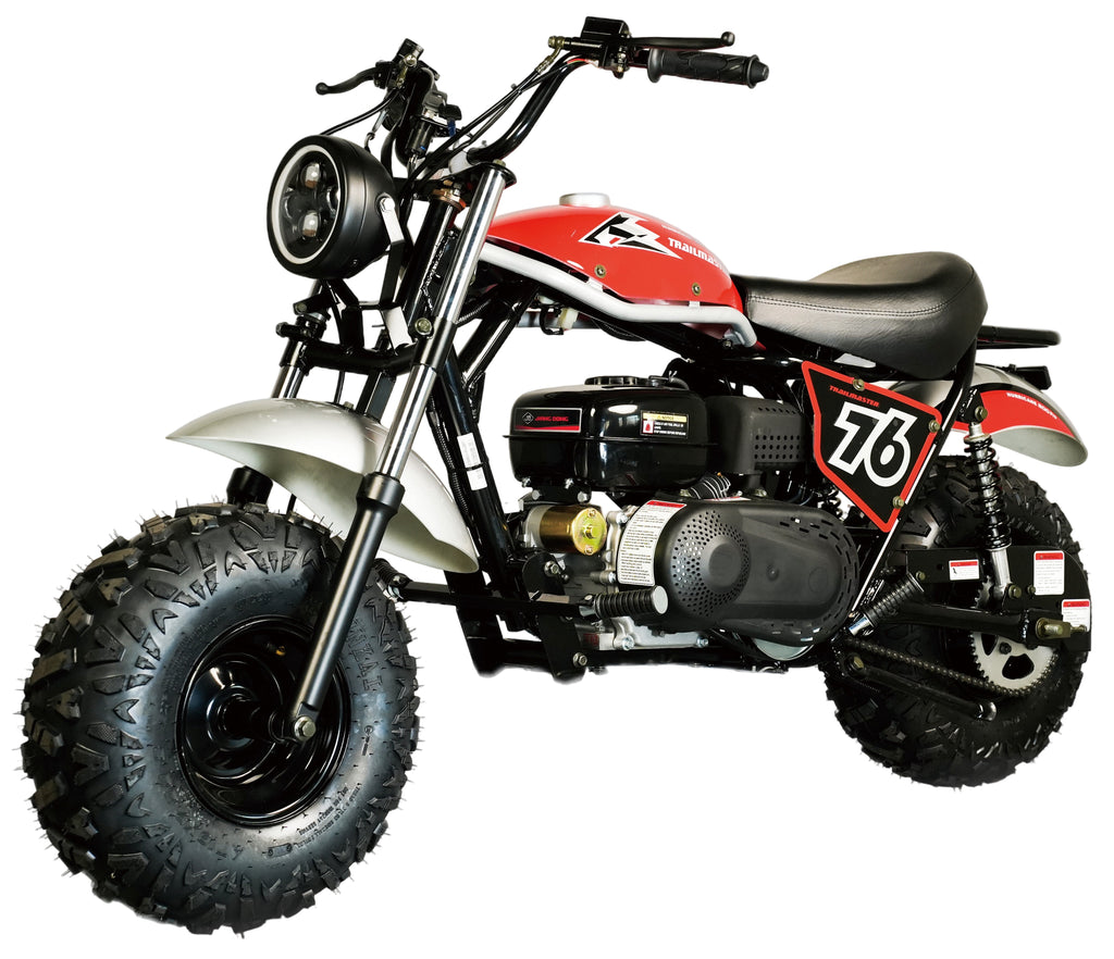 TrailMaster Hurricane 200X PRO Mini Bike, 196cc 6.5hp with Electric Start, Torque Converter, Dual Disc Brakes, Front & Rear Suspension, LED Headlight