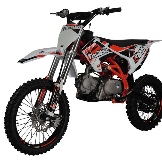 TrailMaster LK125 Pro Series Dirt Bike, Electric Start, 4-Speed Manual, Dual Disc Brakes, (17/14) Wheels