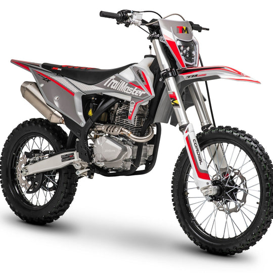 TrailMaster LX250 Dirt Bike, 6-Speed Manual, Dual Disc Brakes, Electric Start with Kick backup, (21/18) Wheels
