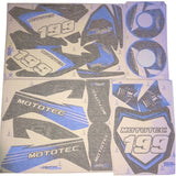 MotoTec 36v/48v Pro Dirt Bike Sticker Kit - Blue