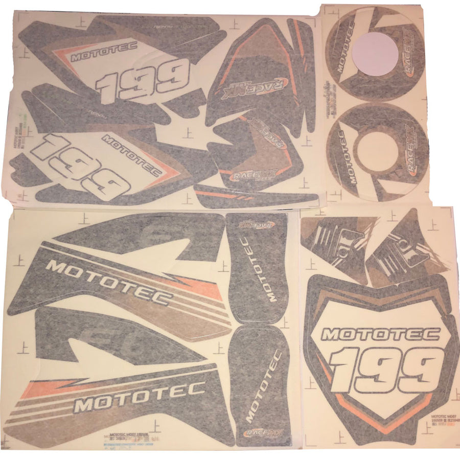 MotoTec 36v/48v Pro Dirt Bike Sticker Kit - Orange – view 2