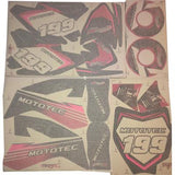 MotoTec 36v/48v Pro Dirt Bike Sticker Kit - Pink - Pro-36v-48v-Sticker-Kit-Pink