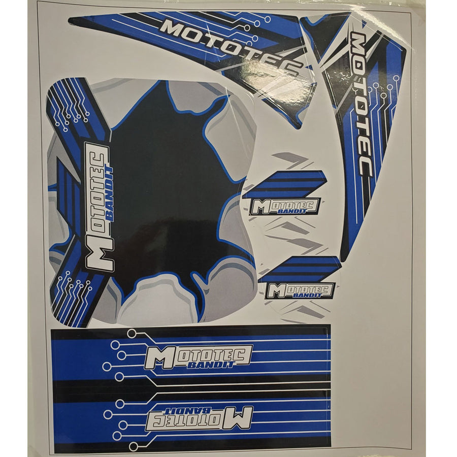 MotoTec Bandit Sticker Kit Blue - view 2