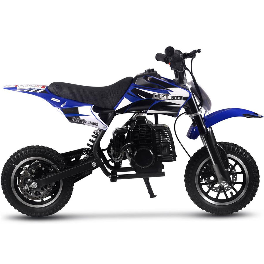 MotoTec Alien 50cc 2-Stroke Kids Gas Dirt Bike Blue – view 2