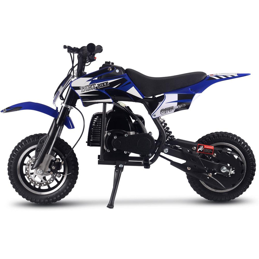 MotoTec Alien 50cc 2-Stroke Kids Gas Dirt Bike Blue – view 5