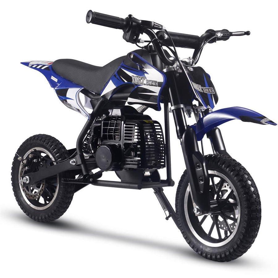 MotoTec Alien 50cc 2-Stroke Kids Gas Dirt Bike Blue – view 6
