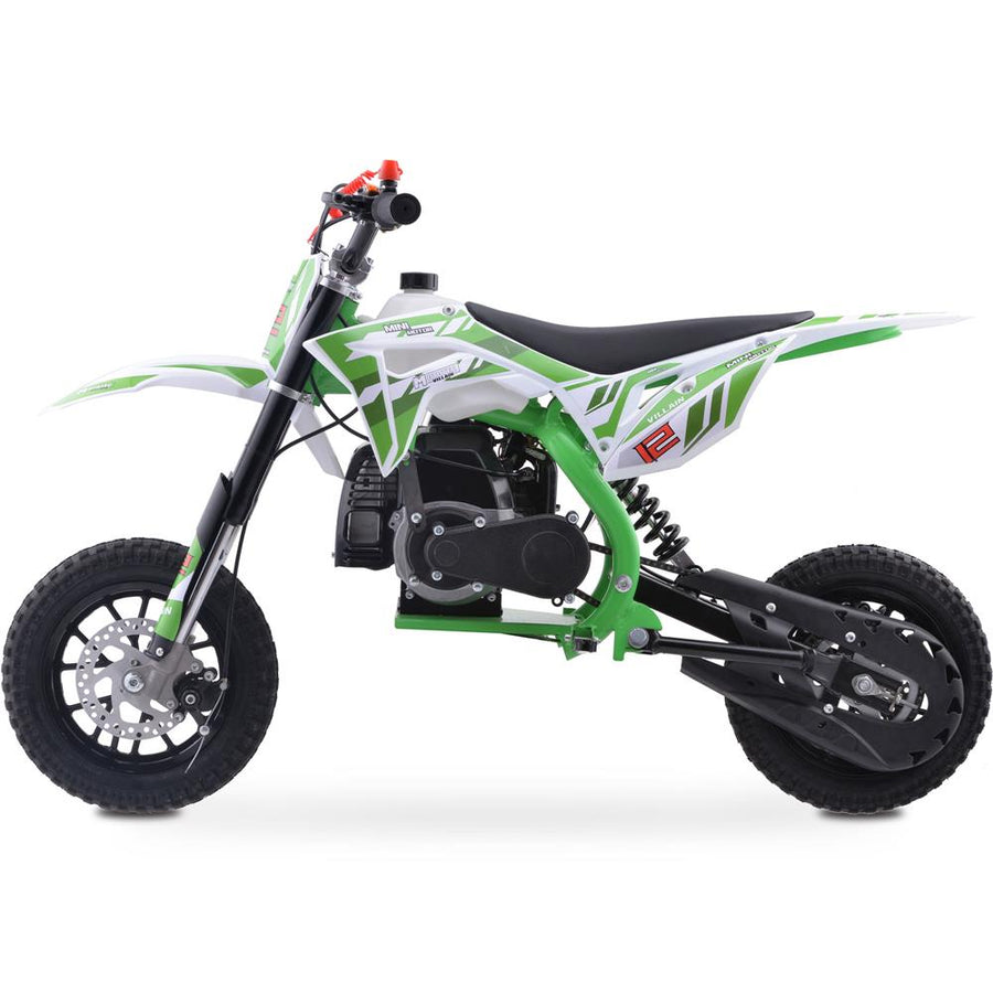 MotoTec Villain 52cc 2-Stroke Kids Gas Dirt Bike Green – view 2